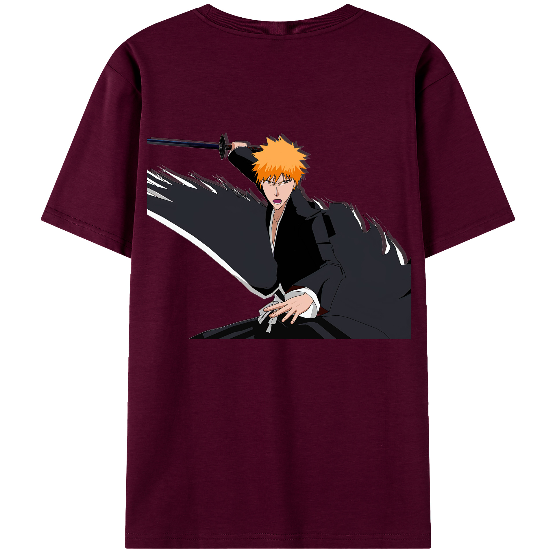 （画像用） ブリーチ 黒崎一護（くろさき いちご）BLEACH Kurosaki Ichigo レディース半袖Tシャツ(バックプリント)